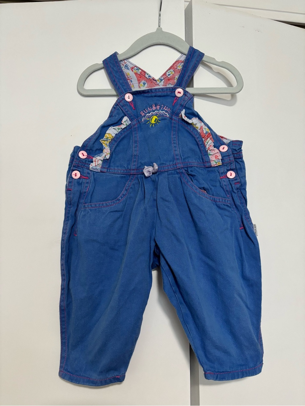 Y2K Lollypop overalls Blue with Sunshine Detail vintage 9 months